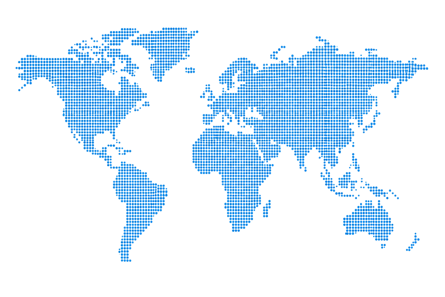无国家边界的蓝色点阵世界地图